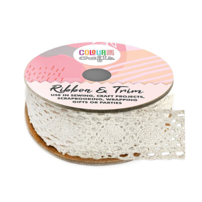 COLOURME COTTON LACE RIBBON 30MMX4M 100% COTTON