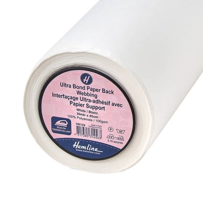 HEMLINE ULTRA BOND PAPER BACK WEBBING, IRON ON